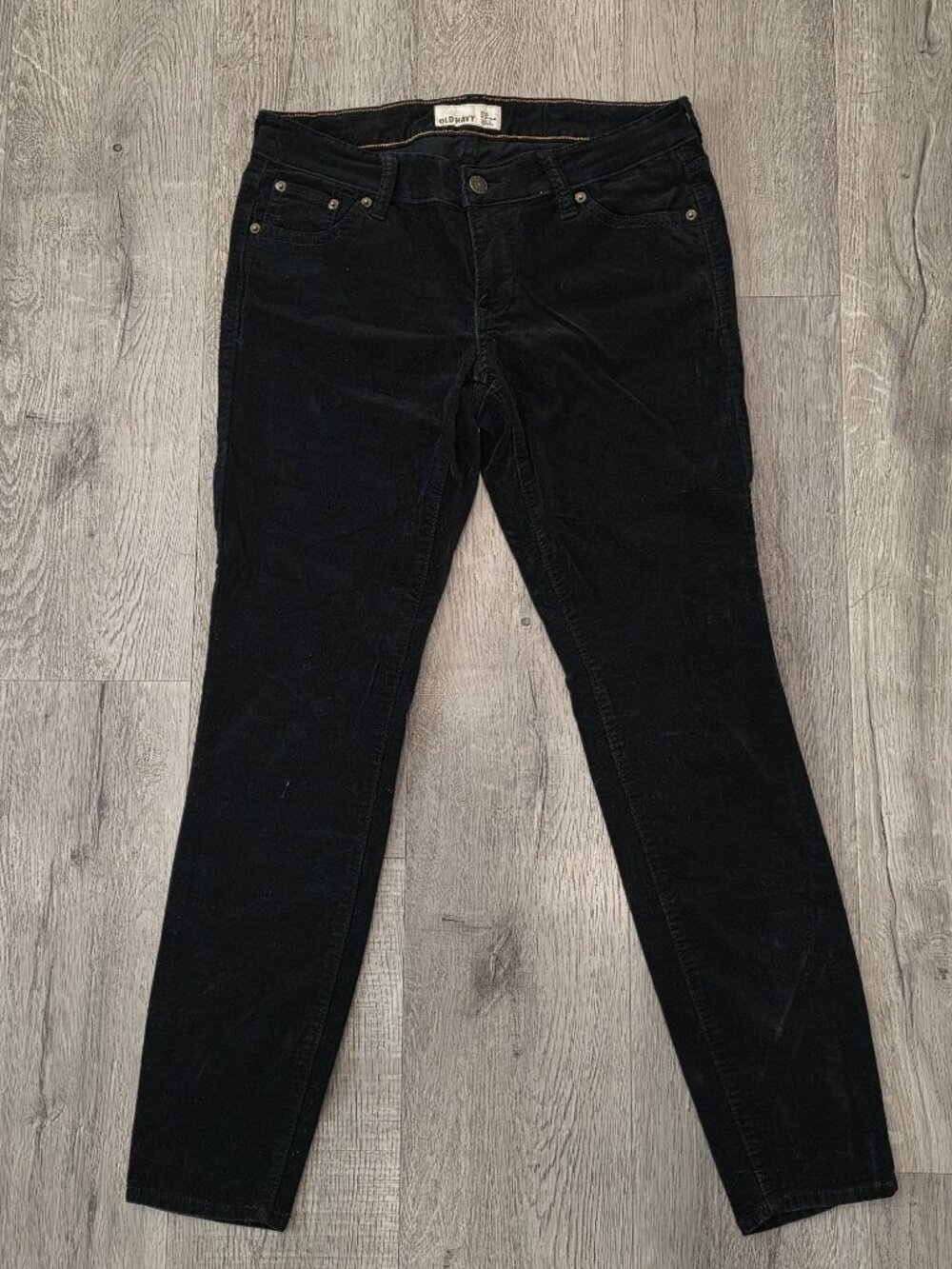 Old Navy Womens Black Corduroy Skinny Pants Size 8 Regular fuzzy soft